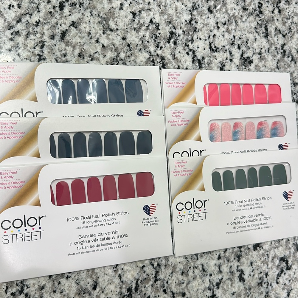 Color Street 100% real nail polish strips(set of 6)